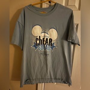 Run Disney Chear Squad Shirt Womens Large Blue Short Sleeve Graphic Disneyland
